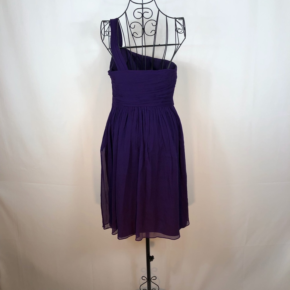 J.Crew purple silk one shoulder dress 6 - Picture 5 of 7